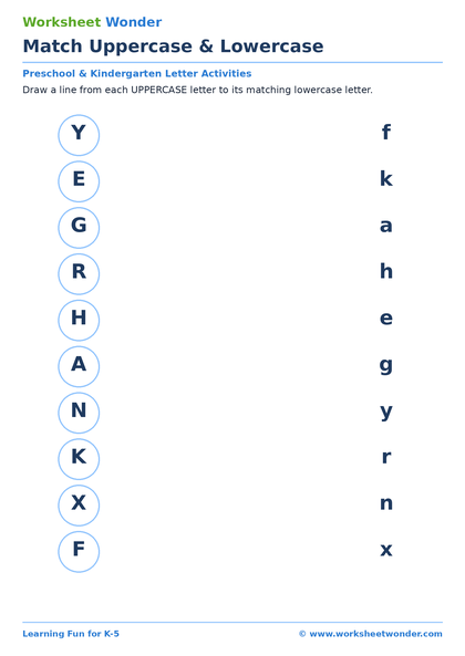 Match Uppercase & Lowercase - 10 pages