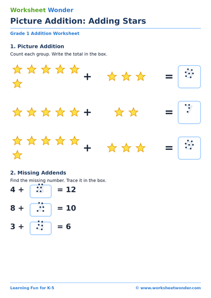 Addition Within 20 - 10 pages