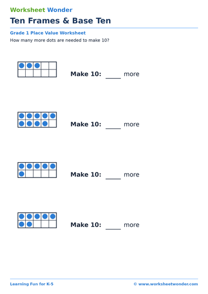 Ten Frames & Base Ten - 10 pages