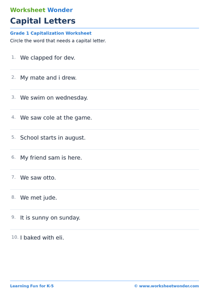 Capital Letters - 10 pages