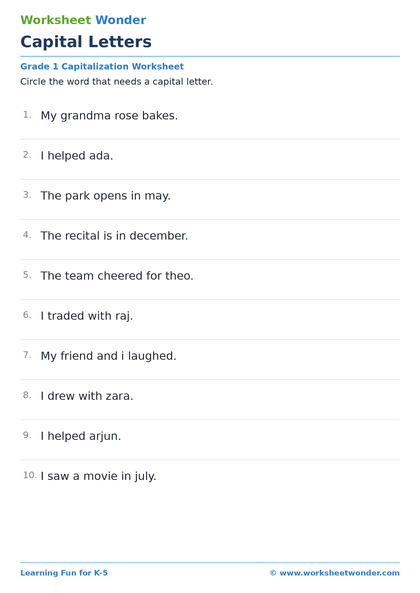 Capital Letters: Set 2 - 10 pages