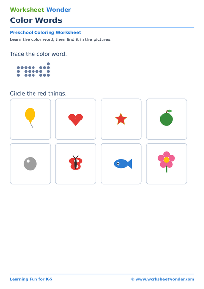 Color Words - 10 pages