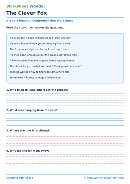 Reading Comprehension - 10 pages