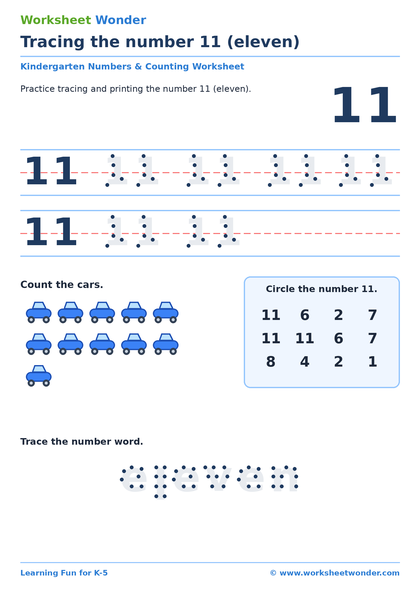 Counting 11 to 20 - 10 pages