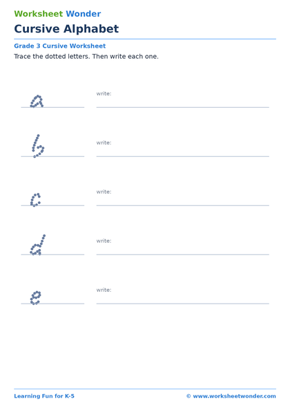 Cursive Alphabet - 10 pages
