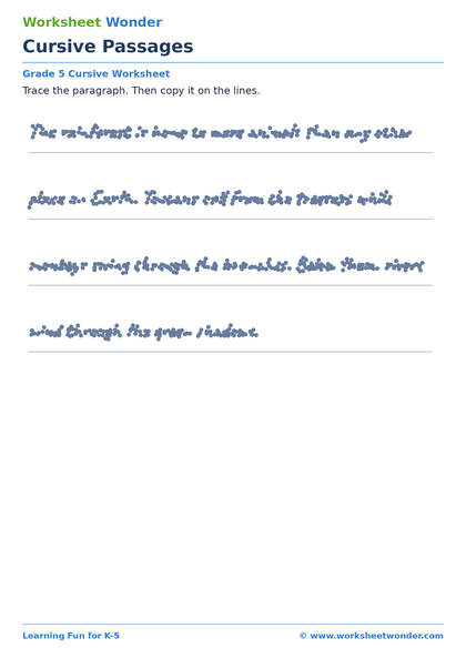 Cursive Passages - 10 pages