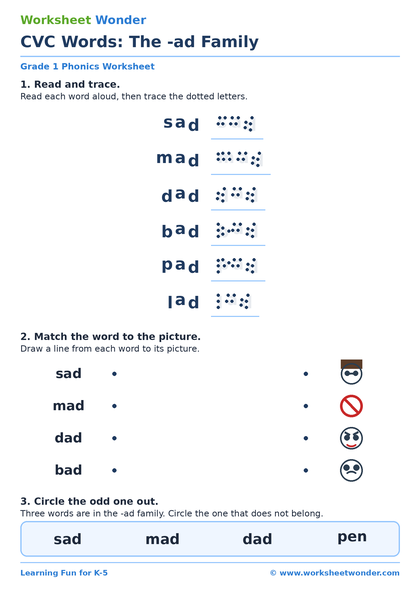 CVC Words: Set 2 - 10 pages