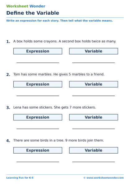 Variables & Simplifying - 10 pages