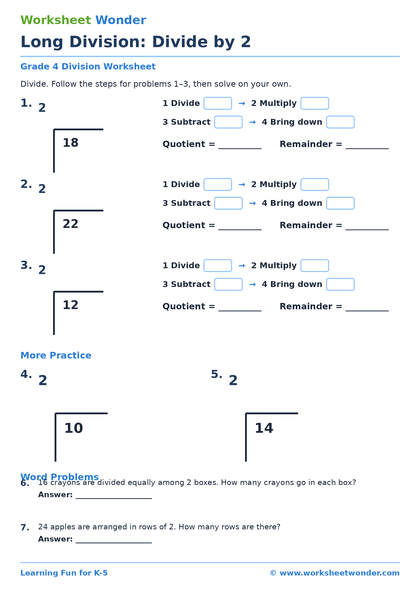 Long Division - 10 pages