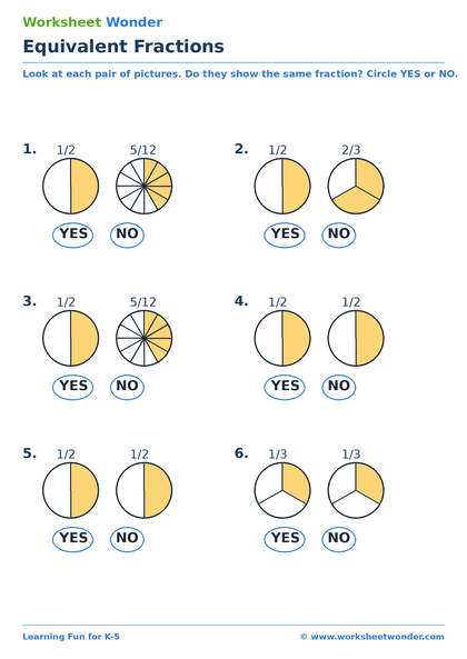 Equivalent & Simplest Fractions - 10 pages