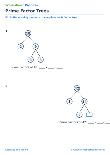 Factors, Multiples & Trees - 10 pages