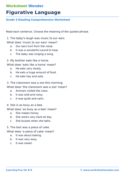 Figurative Language - 10 pages