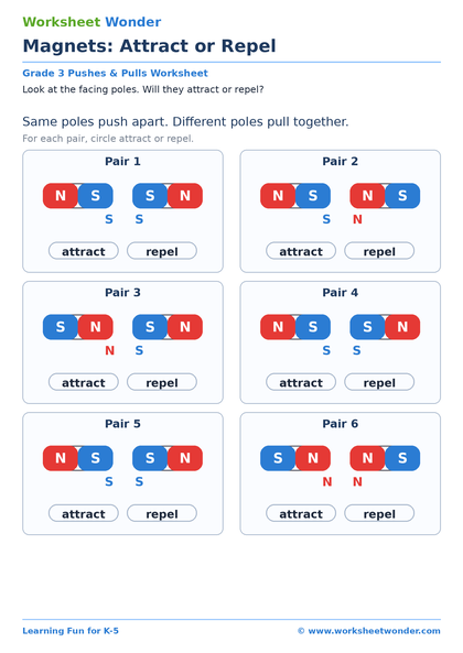 Magnets: Attract or Repel - 10 pages