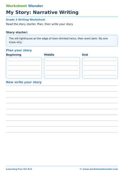 My Story: Narrative Writing: Set 2 - 10 pages