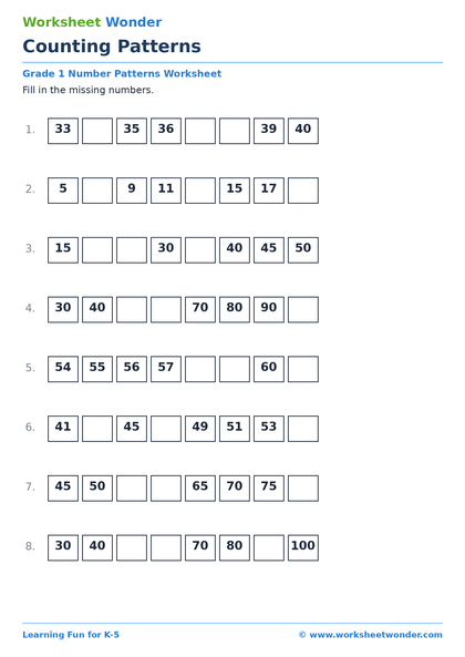Counting Patterns - 10 pages