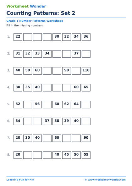 Counting Patterns: Set 2 - 10 pages