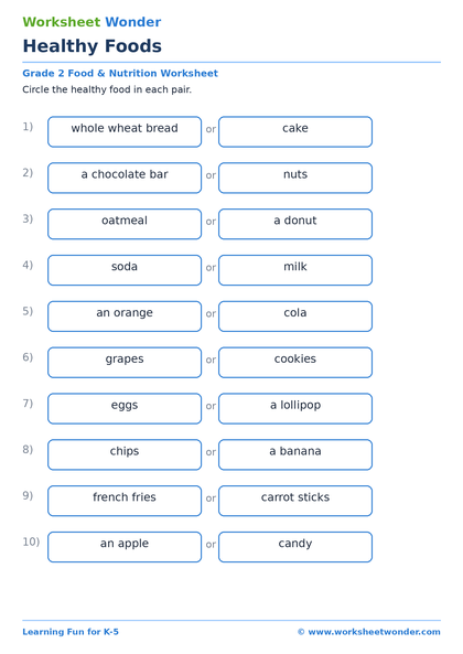 Healthy Foods - 10 pages