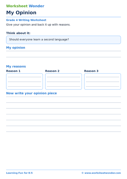 My Opinion - 10 pages