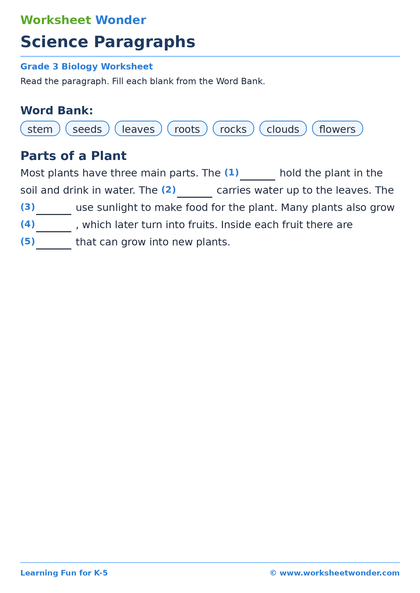 Science Paragraphs - 10 pages