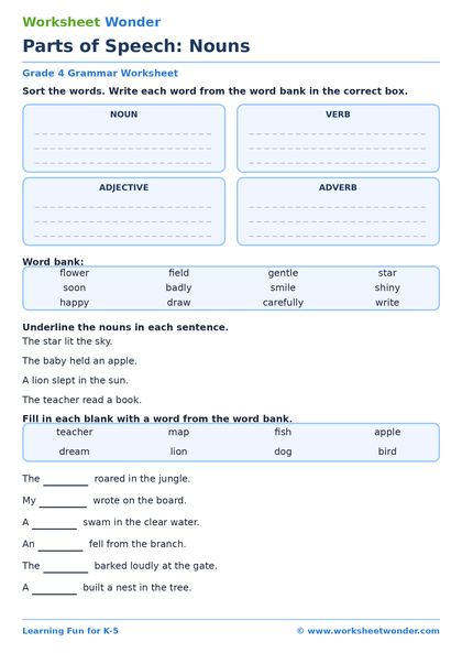 Parts of Speech - 10 pages