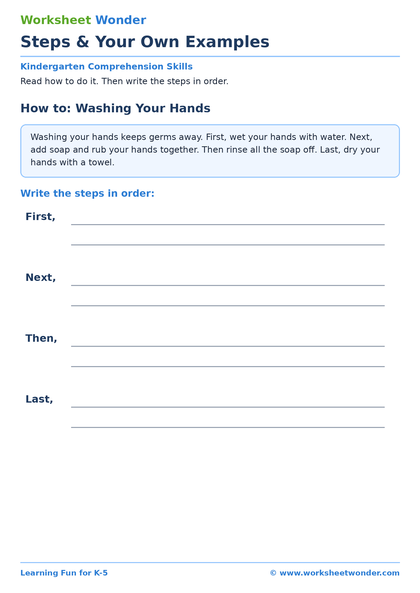 Steps & Your Own Examples - 10 pages