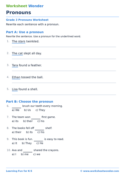 Pronouns - 10 pages