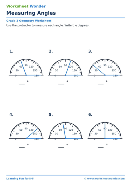 Angles with a Protractor - 10 pages