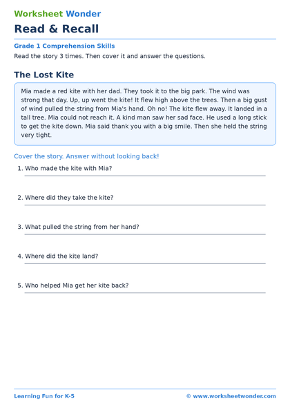 Read & Recall - 10 pages