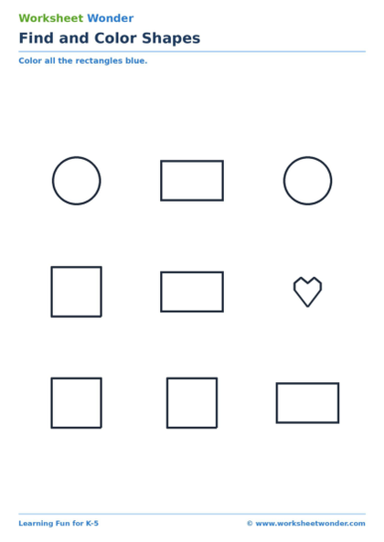 Find & Color Shapes - 10 pages