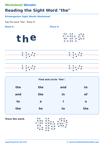 Sight Words Level 1 - 10 pages