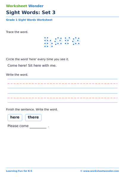 Sight Words: Set 3 - 10 pages