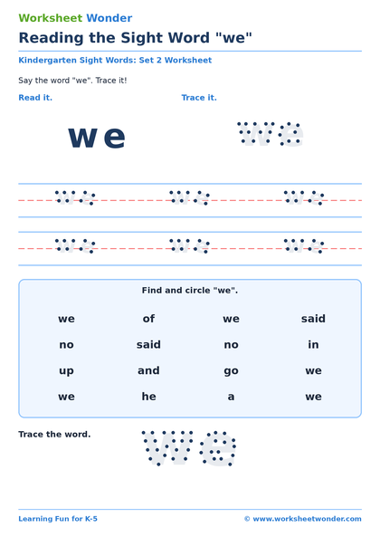 Sight Words Level 1: Set 2 - 10 pages