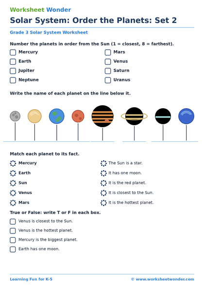 Solar System Pack: Set 2 - 10 pages