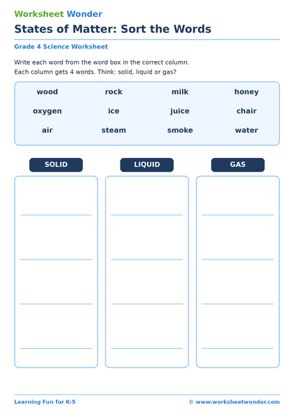 States of Matter Pack - 10 pages