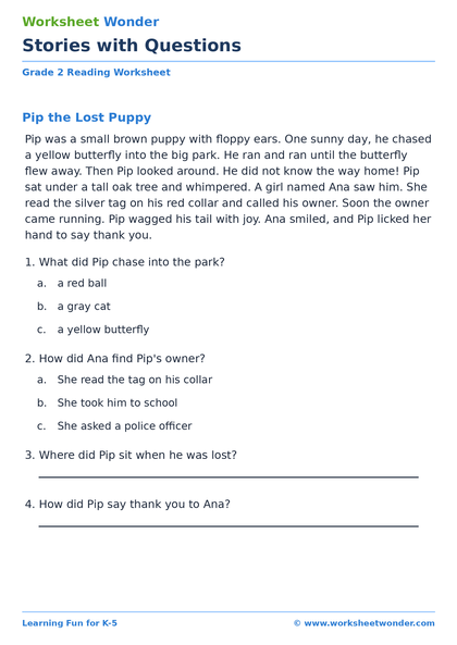 Stories with Questions - 10 pages