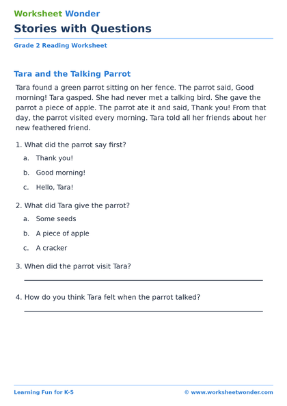 Stories with Questions: Set 2 - 10 pages
