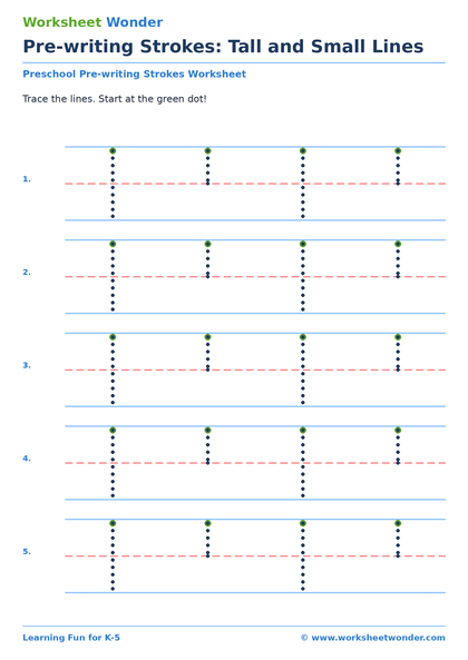 Pre-writing Strokes: Set 2 - 10 pages