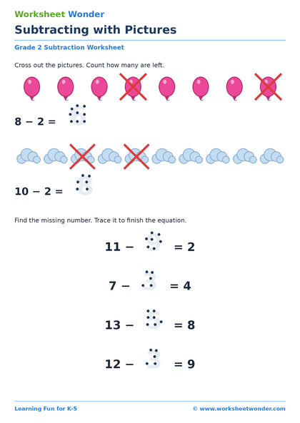 Subtraction Within 20 - 10 pages