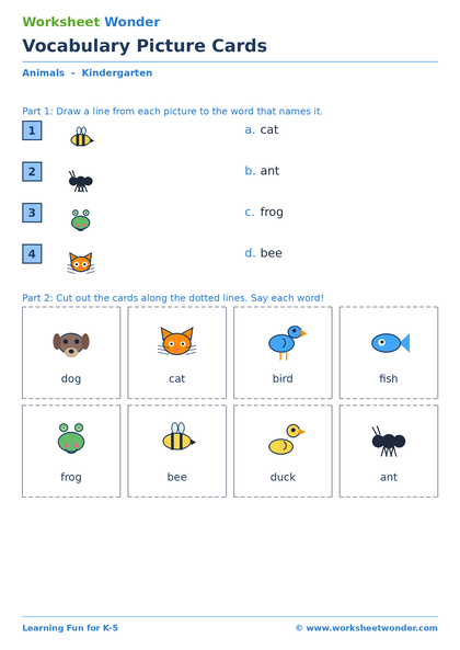 Vocabulary Picture Cards - 10 pages