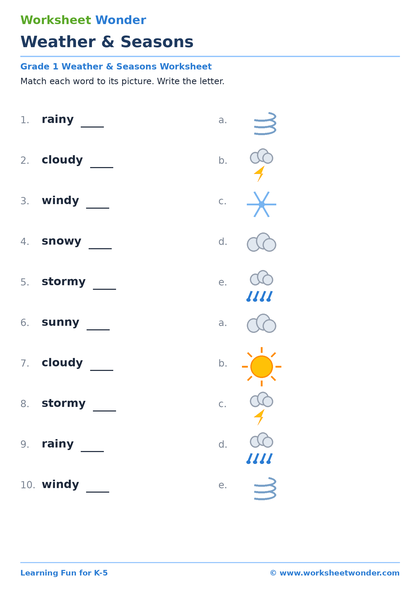 Weather & Seasons - 10 pages