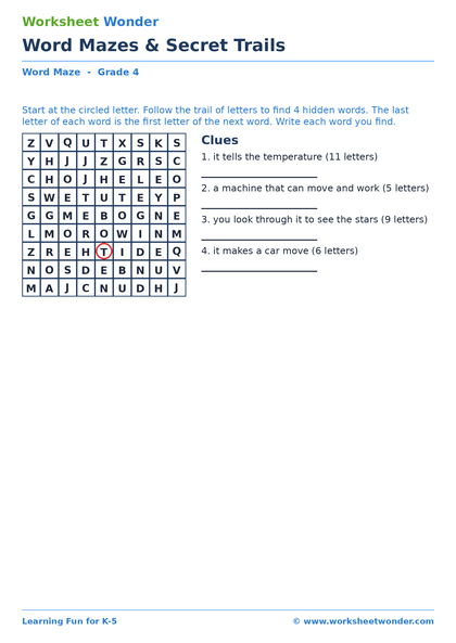 Word Mazes & Secret Trails - 10 pages